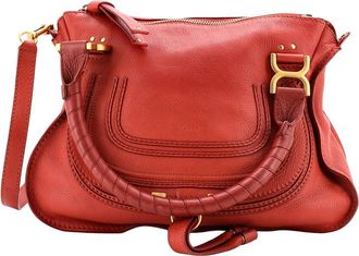 Chlo&eacute; Red Leather Marcie Satchel Medium (Authentic Pre-Loved)