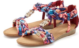 Lascana Sandale »Sommerschuh, Pantolette, offener Schuh, Sandalette,« mit raffinierten Riemchen und Verzierung VEGAN