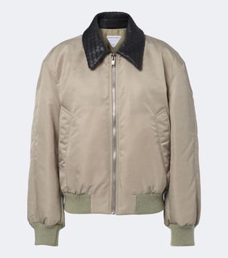 Bottega Veneta Leather-trimmed blouson jacket