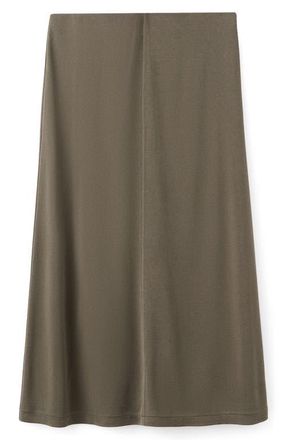 Mango Modal Blend Midi Skirt in Khaki Green at Nordstrom, Size X-Large