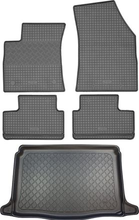 OEM Juego De Alfombrillas De Goma Para Renault Megane Iv Hatchback (5 Puertas) Desde Enero De 2016 + Alfombrilla Para El Maletero