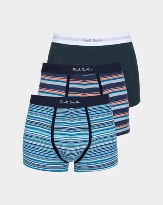 Paul Smith Men & apos;s Organic-Cotton Mix Stripe 3-Pack Boxer Brief Set