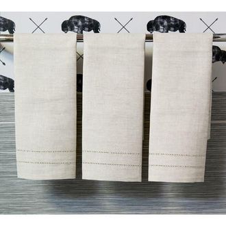 Solino Home Linen Hand Towels Set of 3, 14 x 24 Inch for Dining Table, Holiday and Everyday Table Decor - Bath in Light Natural at Nordstrom, Size