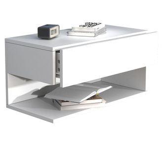 ebuy24 Ebuy24 - Armario De Noche Vcm Caj&oacute;n De Pared Tablero De Pared Mesita De Noche Dimensiones Aprox. Al. 30 X An. 60 X P. 32 Cm - Usal Xl 60 Cm (blanco)