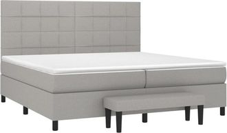 vidaXL Vidaxl - Cama Box Spring Con Colch&oacute;n Tela Gris Claro 200x200 Cm