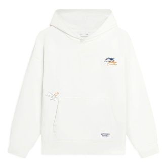 Li-Ning Embroidered Logo Hoodie Creamy White AWDSF73-1