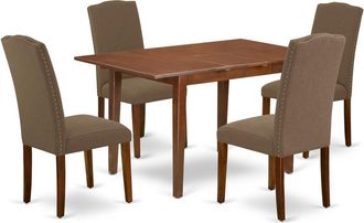 East West Furniture Dining Room Set Mahogany, PSEN5-MAH-18