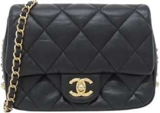 Chanel Pre-owned Lambskin Shoulder Bag - Dames - Vintage Schoudertas - Zwart - ONE Size - Leer - Vintage