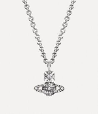 Vivienne Westwood Man. Carmelo Bas Relief Pendant Necklace Silver Cubic Zirconia Men