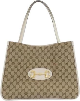 Gucci Pre-owned Tote Bag - Dames - Vintage Shopper - Beige - ONE Size - Leer - Vintage