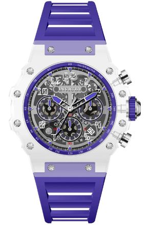 Invicta Racing 69683 Herenhorloge - Quartz Uurwerk - Acryl met Zilveren Wijzerplaat - 43 mm