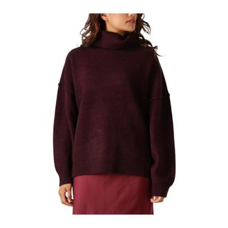 Co'Couture Maja Slit Rollneck Knit - Dames - Coltruien - Bruin - S - Wol - Truien & Vesten