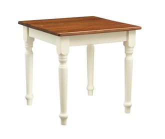 Biscottini International Biscottini - Mesa Fixo De Estilo Country De Madera Maciza De Tilo Armaz&oacute;n Blanco Envejecido Acabado Con Efecto Nogal