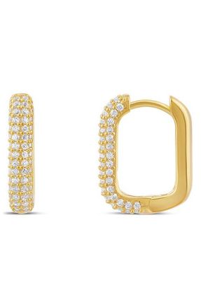 SHYMI Pav&eacute; Box Hoop Earrings in Gold at Nordstrom