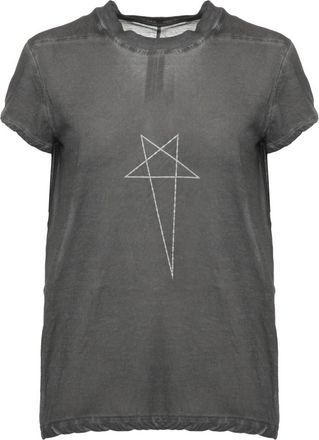 Rick Owens Small Level T - Dames - T-shirts - Grijs - S - Katoen - Tops