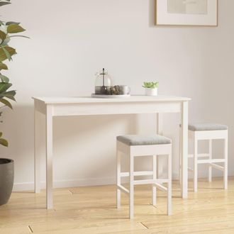 vidaXL Vidaxl - Mesa De Comedor Madera Maciza De Pino Blanca 110x55x75 Cm