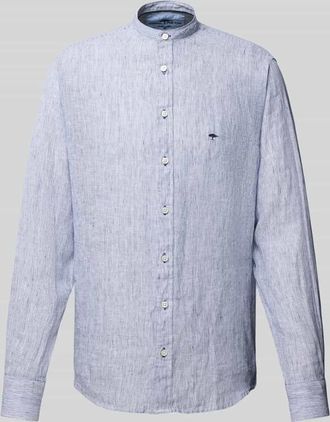Fynch-Hatton Fynch-Hatton Slim Fit Leinenhemd mit Stehkragen in Marine, Gr&ouml;&szlig;e 3XL
