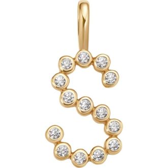 Made by Mary CZ Poppy Charm in Gold Vermeil Initial S at Nordstrom