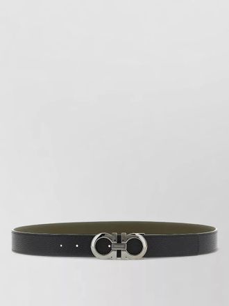 Ferragamo gancini reversible belt adjustable length textured
