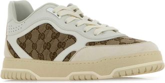 Gucci Mens Multicolor Leather And Gg Supreme Fabric Re-Web Sneakers Ivobeebgwgwg Calf Skin