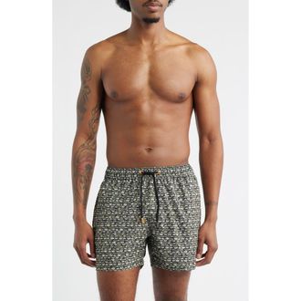 Save The Duck Ademir Swim Trunks in Green Fish - No Fishing at Nordstrom, Size Xx-Large