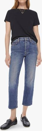 Mother Womens Kneeling On Stones The Tomcat Jeans In Blue