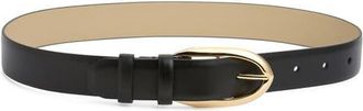 Givenchy Round Buckle Leather Belt in 001-Black at Nordstrom, Size 70