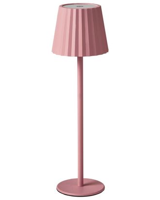Beliani L&aacute;mpara de mesa metal rosa pastel