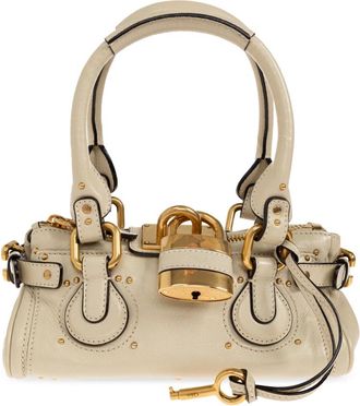 Chlo&eacute; Paddington Kleine Handtas - Dames - Handtassen - Beige - ONE Size - Leer - Tassen