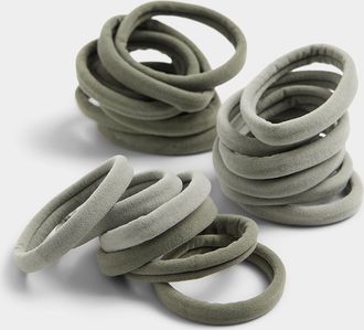 Kitsch Womens Green recycled nylon hair ties Set of 20