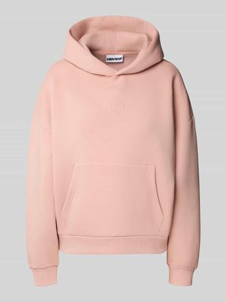 Review Hoodie mit Label-Stitching und K&auml;nguru-Tasche in Altrosa, Gr&ouml;&szlig;e XL