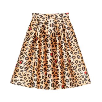 Alessandro Enriquez Midi Skirts, female, Beige, Size: XS Animal-print Midi Skirt
