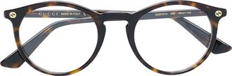 Gucci tortoiseshell pantos-frame glasses - unisex - Acetate - 49 - Brown