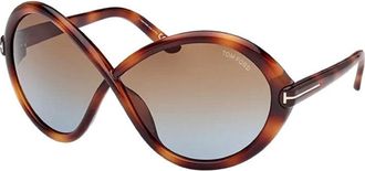 Tom Ford Geometric Full Rim, With A Shiny Black Frame And Gradient Smoke Lens