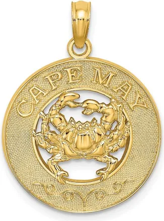 Diamond2Deal 14k Yellow Gold CAPE MAY with Crab Charm Pendant