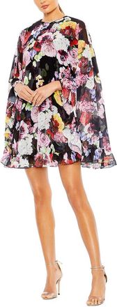 Mac Duggal Charmeuse Long Sleeve V Neck Midi Dress