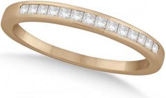 Allurez Channel Set Princess Cut Diamond Wedding Band 18k Rose Gold (0.20ct)