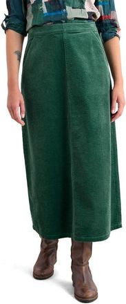 Seasalt Cornwall Window Wren Organic Cotton Corduroy Midi Skirt in Dark Forage at Nordstrom, Size 12 Us