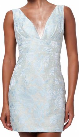 Lulus Camilla Floral Brocade Mini Dress In Blue Multi