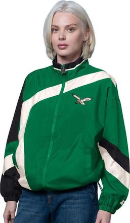Starter Womens Starter Kelly Green/Black Philadelphia Eagles Vintage 1st Quarter Full-Zip Windbreaker at Nordstrom, Size Xx-Large