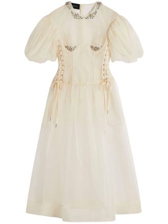 Simone Rocha corset A-line dress - women - Fabric - 8 - Neutrals