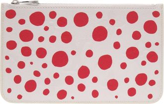 Louis Vuitton Red Color White Leather Pouch (Pre-Owned)