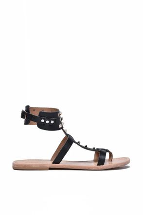 Mim.Mar Black Leather Flip-Flop Sandal