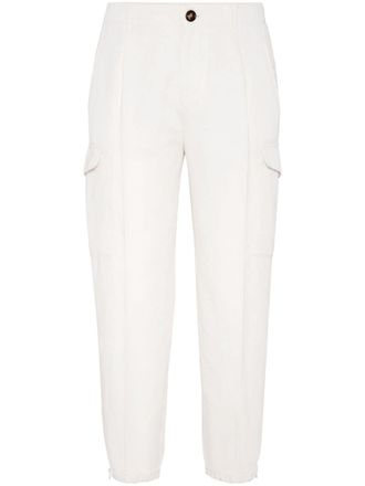 Brunello Cucinelli Cropped broek met cargo zak - Wit