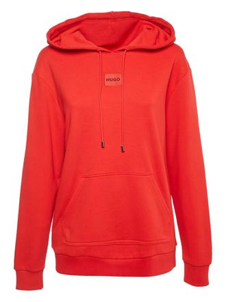 HUGO BOSS logo-appliqu&eacute; hoodie - Red