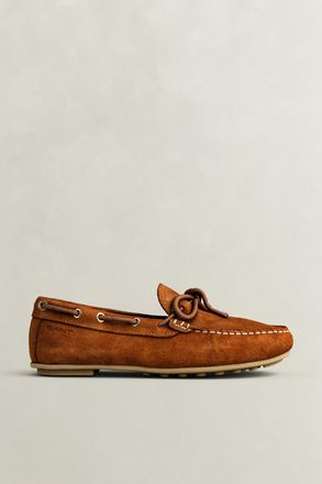GANT Women Sebaya Suede Loafers (37) COGNAC BROWN