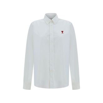 Ami White Cotton Dress Womens Shirt