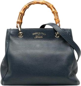 Gucci Pre-owned Handbags, female, Blue, Size: ONE SIZE Pre-owned The Bamboo Shopper