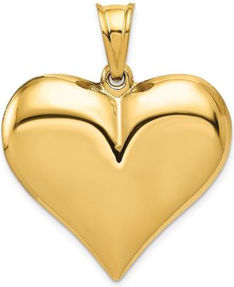 Diamond2Deal 14k Yellow Gold Polished 3-D Puffed Heart Pendant
