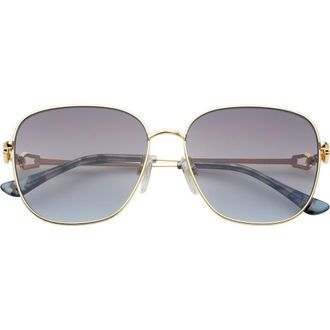 Freyrs Eyewear Lea Square Sunglasses in Gold /Gradient Gray at Nordstrom